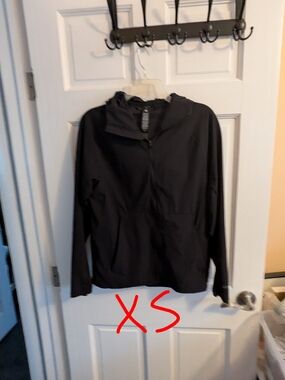 lululemon athletica Black Hooded Jacket with Logo Tag